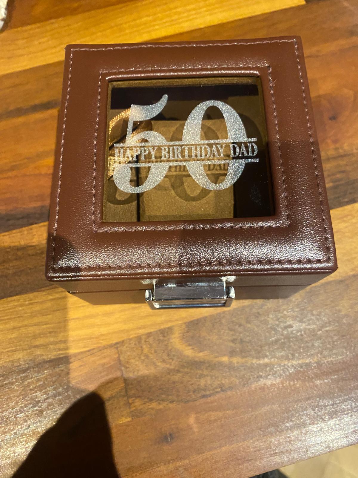 Personalised Leather Watch Gift Box - 1 - Luxury display case with window for birthday or special occasion thumbnail 5