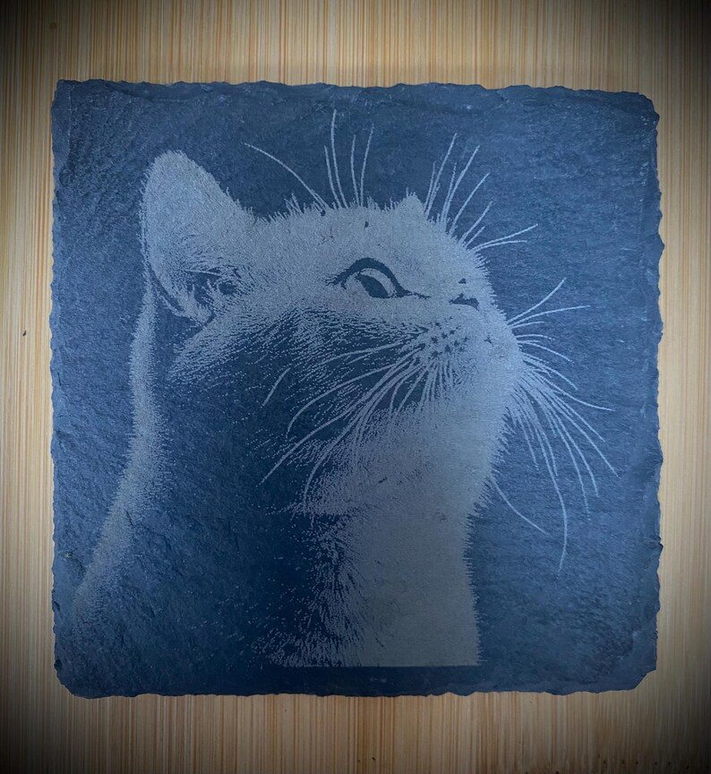 Personalised Slate Pet Portrait Coasters - Square - Custom engraved pet home décor for dog and cat lovers thumbnail 9